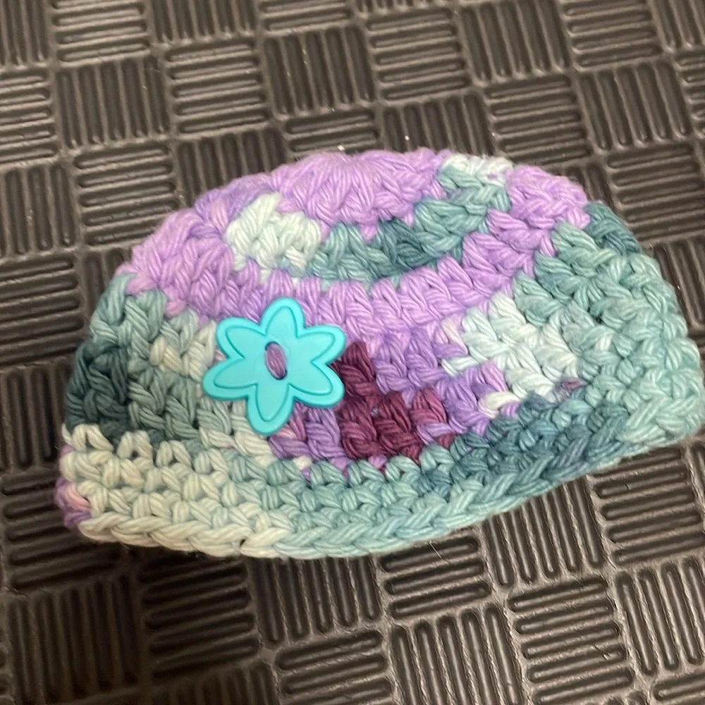matching crochet hats one for child and other for their doll
